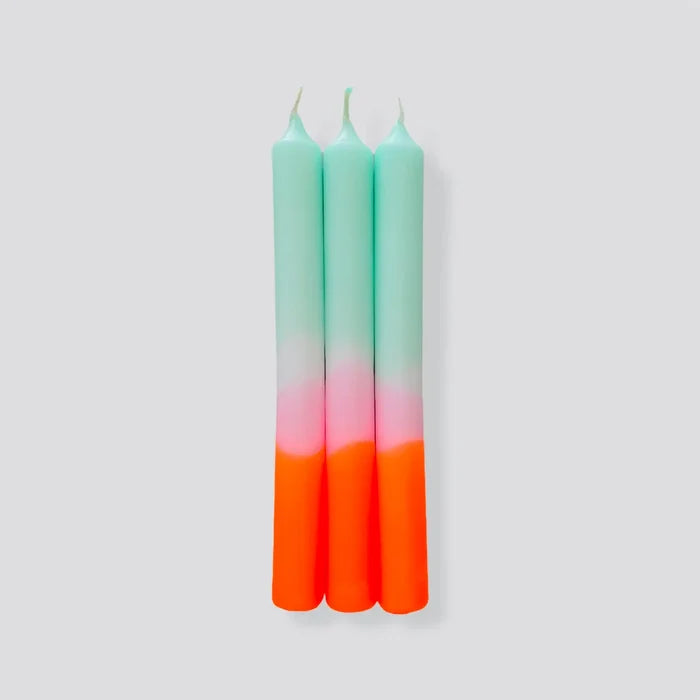 Spring Sorbet Dip Dye Neon Candles