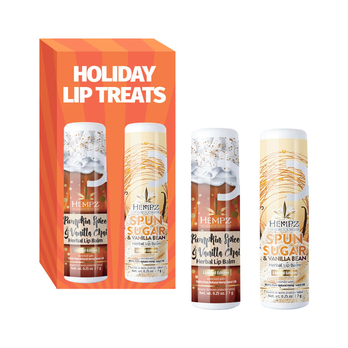Spun Sugar & Vanilla Bean and Pumpkin Spice & Vanilla Chai Lip Balm Gift Set Hempz