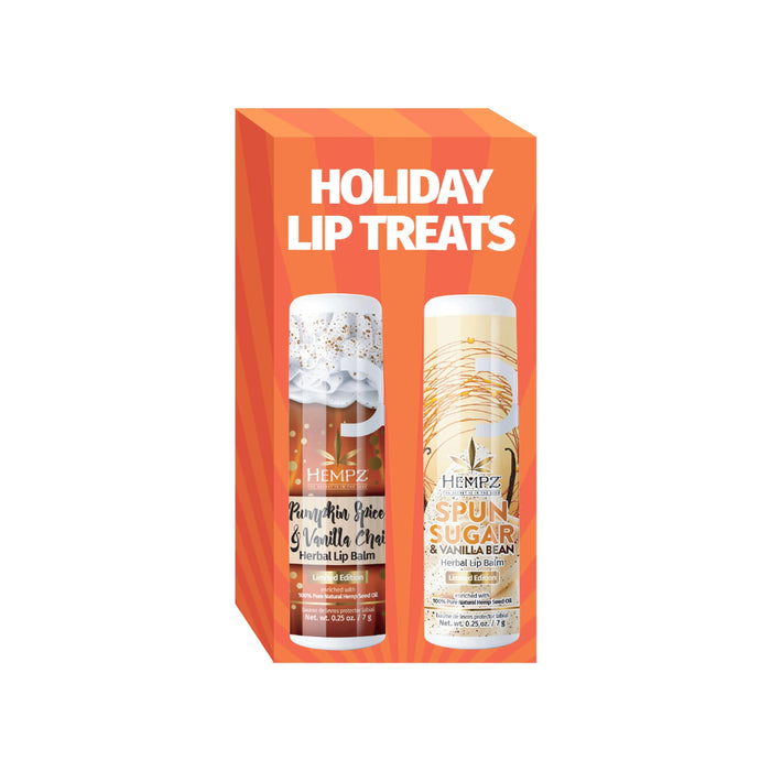 Spun Sugar & Vanilla Bean and Pumpkin Spice & Vanilla Chai Lip Balm Gift Set Hempz