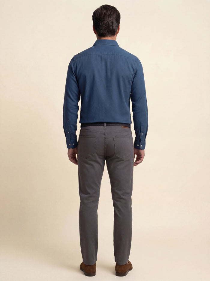 Starka Dobby Garment Dyed Blue Full Sleeve Tailored Fit Casual Cotton Shirt