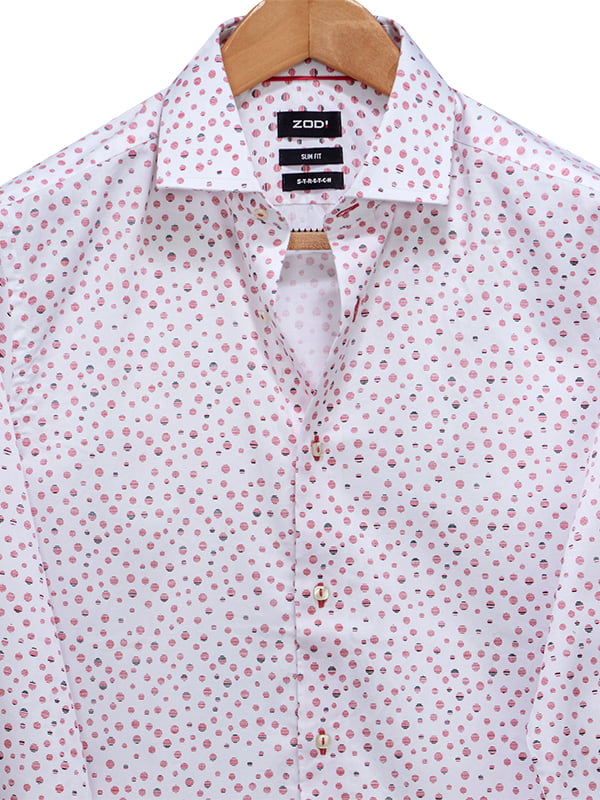 Statham Coral Printed Full Sleeve Single Cuff Slim Fit Party Wear Blended Shirt