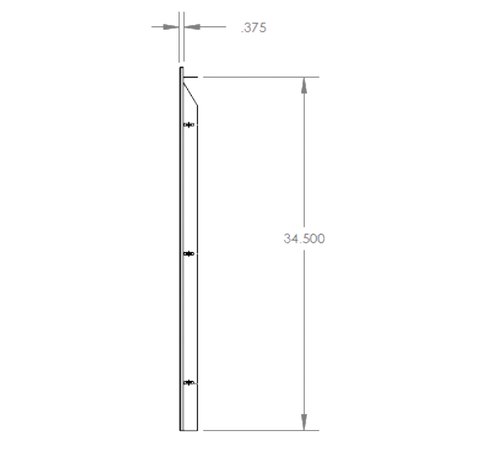 Summerset RTK-24LG Kegerator Trim Kit - side dimensions diagram