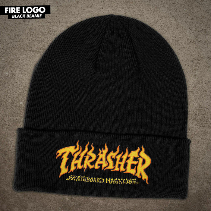 THRASHER FIRE LOGO BEANIE