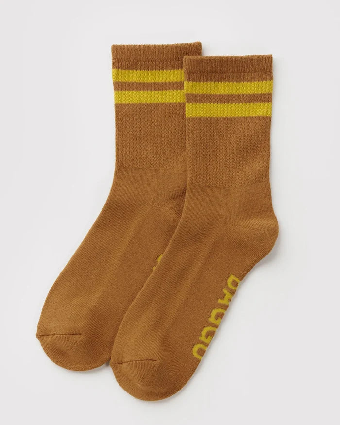 Toffee Stripe Ribbed Socks