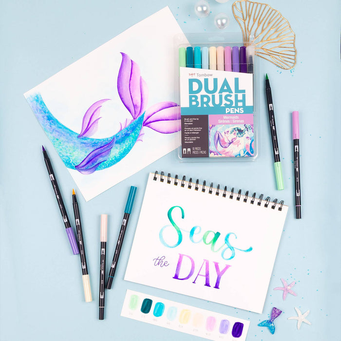 Tombow - Dual Brush Pen Art Markers - Mermaids Set