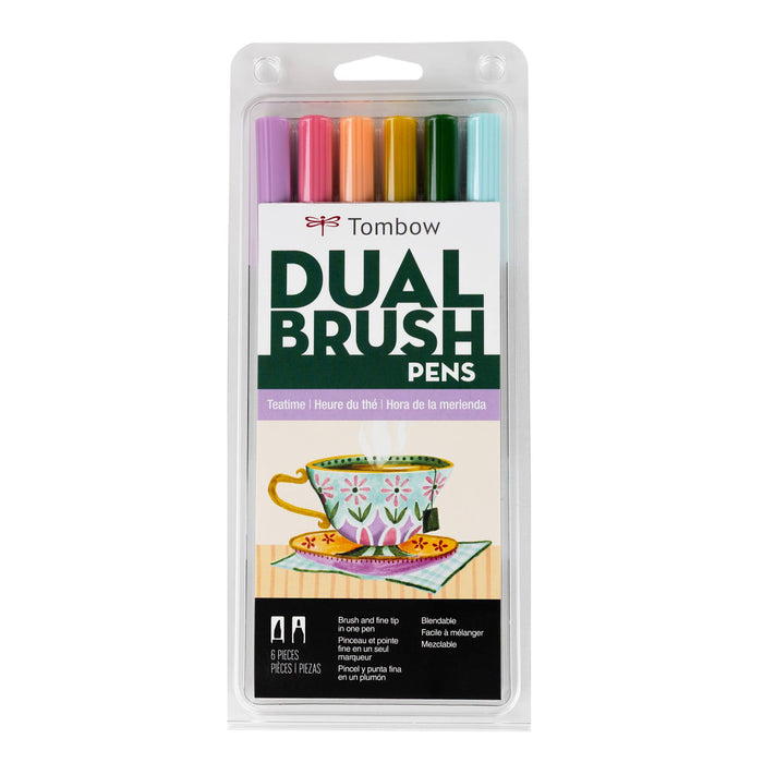 Tombow - Dual Brush Pen Art Markers - Teatime Set - 6 Pack