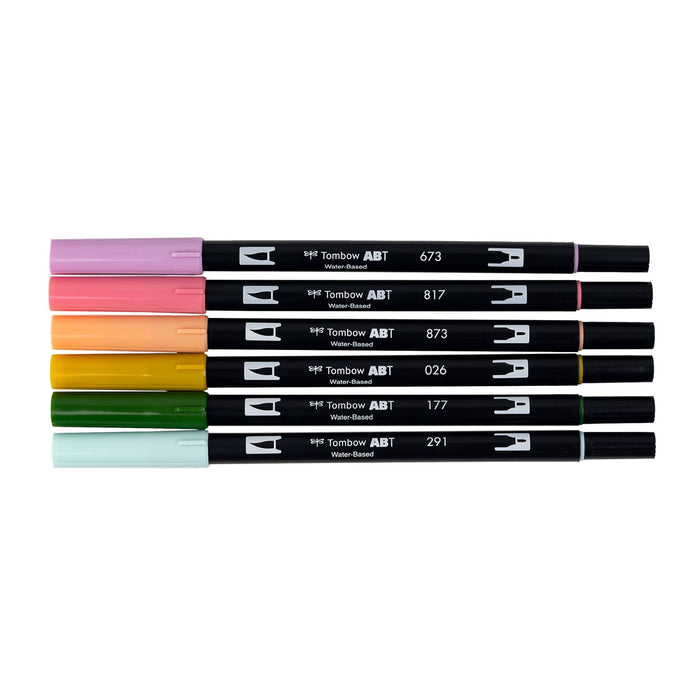 Tombow - Dual Brush Pen Art Markers - Teatime Set - 6 Pack