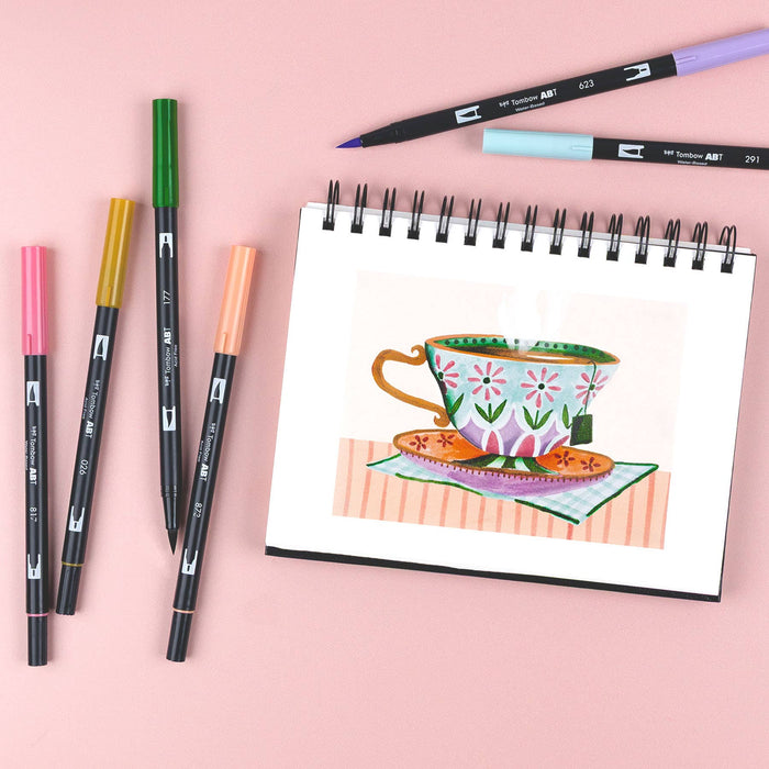 Tombow - Dual Brush Pen Art Markers - Teatime Set - 6 Pack