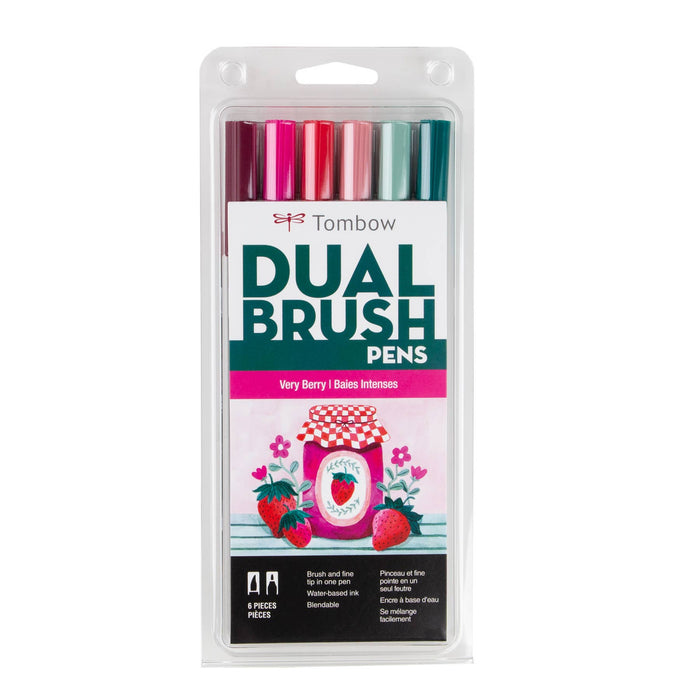 Tombow - Dual Brush Pen Art Markers - Very Berry Set - 6 Pack