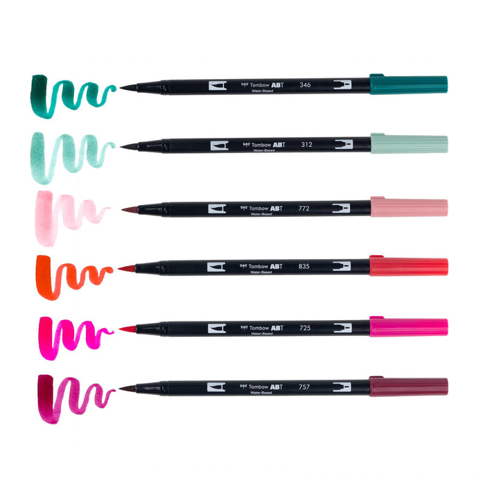 Tombow - Dual Brush Pen Art Markers - Very Berry Set - 6 Pack