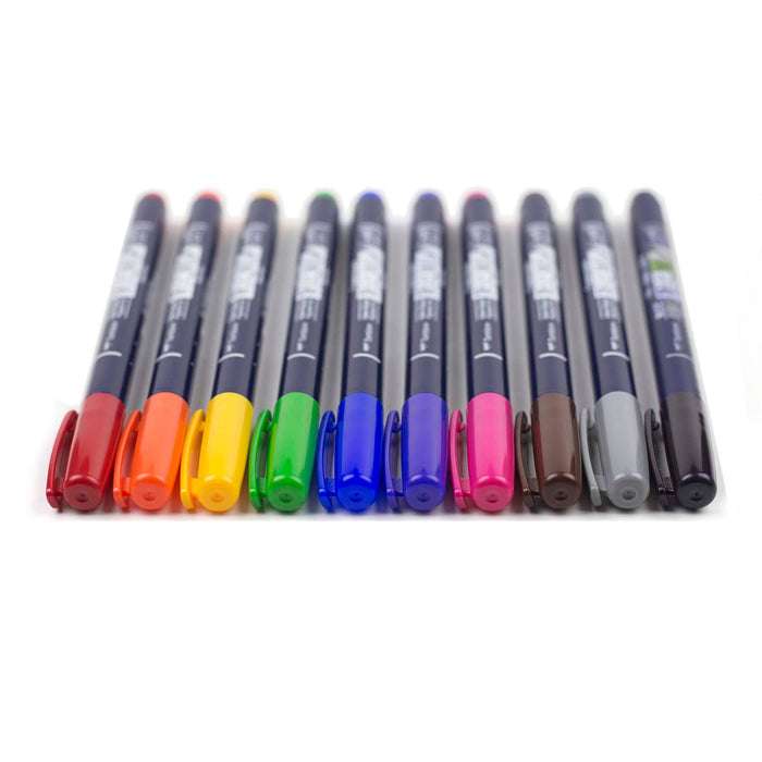Tombow - Fudenosuke Colors Calligraphy Brush Pens - 10-Pack