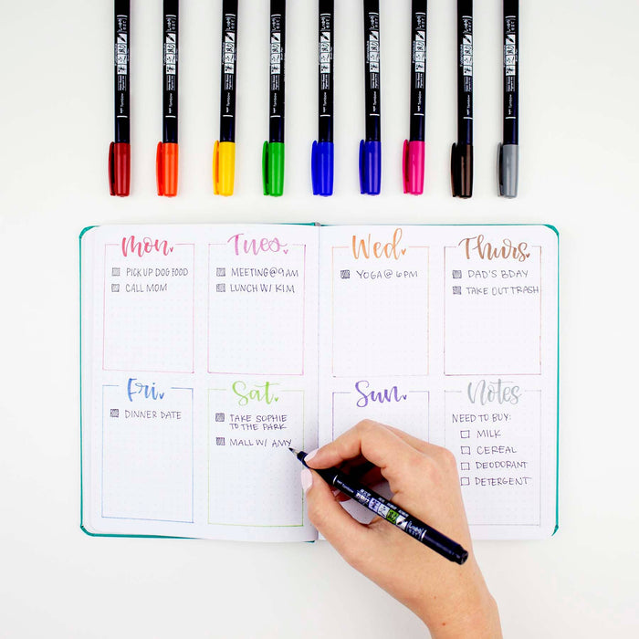 Tombow - Fudenosuke Colors Calligraphy Brush Pens - 10-Pack
