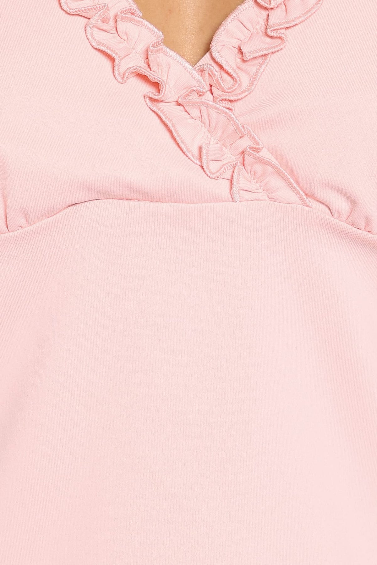 Celestria Ruffle Knit Top - Fairy Floss Pink