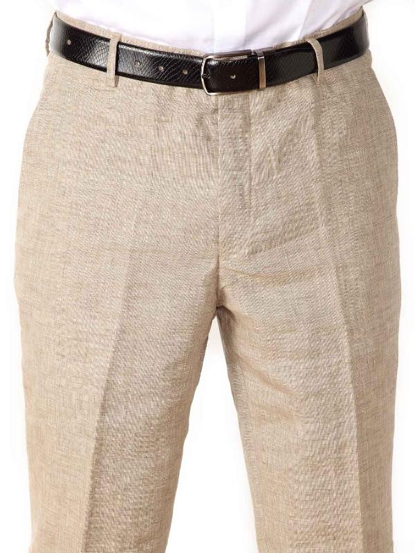 Trasita Sand Tailored Fit Linen Trousers