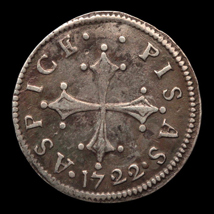 Tuscany, Pisa, Cosimo III, Silver ½ Giulio - 1722 CE - Italian States