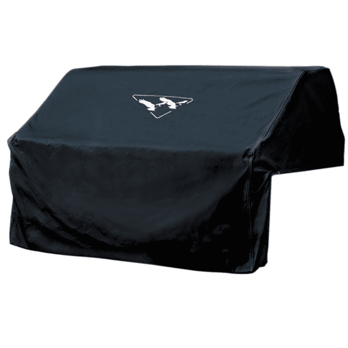 Twin Eagles vinyl cover designed for 30 inch built-in TEBC Dine and Breakfast Club or TETG Griddle. Durable black outdoor grill cover with logo.