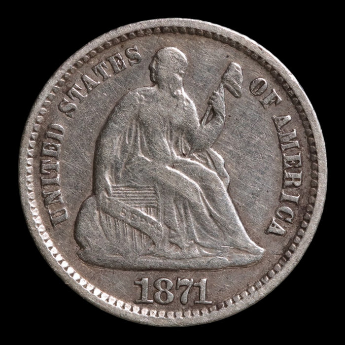 United States, Seated Liberty Silver Half Dime - 1871 - United States