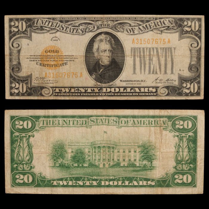 United States, Twenty Dollar Gold Certificate, Andrew Jackson - 1928 - United States of America