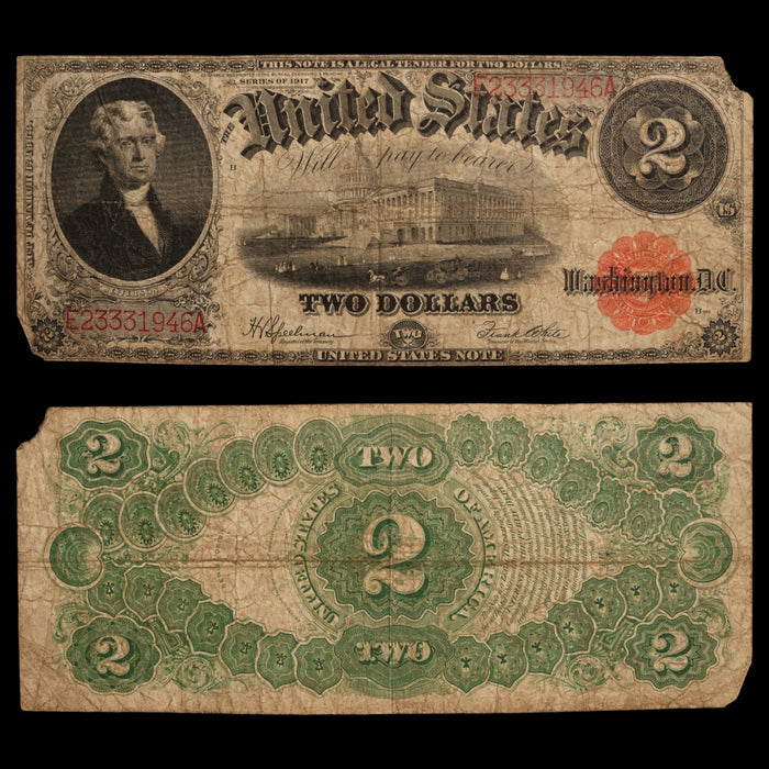 United States, Two Dollar "Bracelet Back" Banknote, Thomas Jefferson - 1917 - United States of America