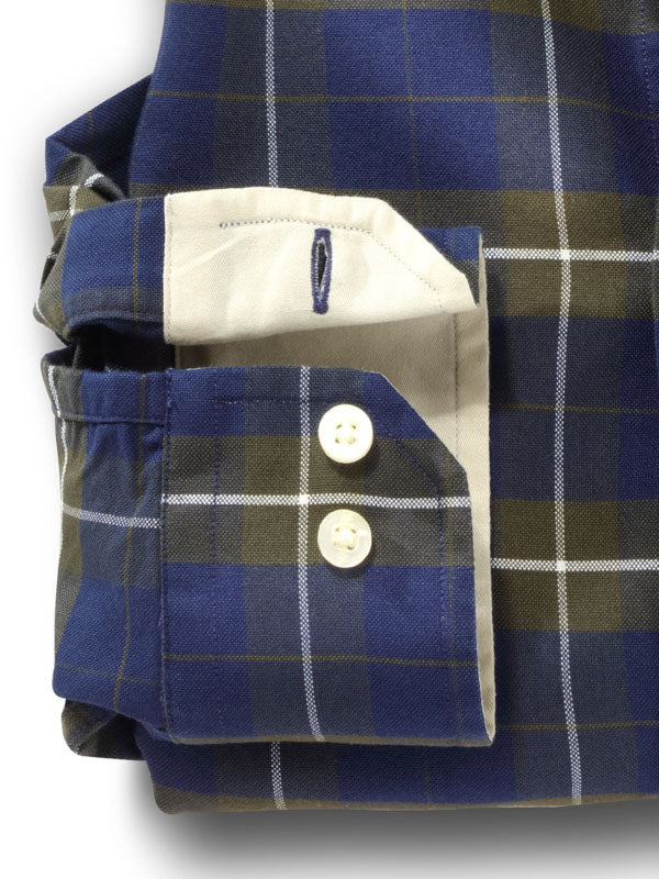 Vail Green Check Full sleeve single cuff   Cotton Shirt