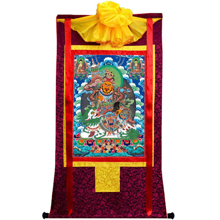 Vaishravana / Vaisravana - Tibetan thangka painting, view 5