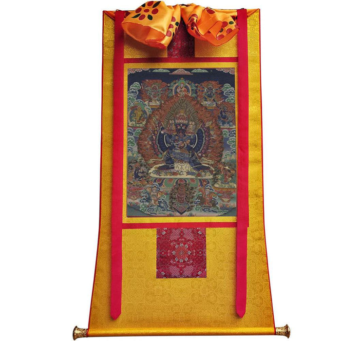 Vajrabhairava / Yamantaka - 17th Century Old Version - Tibetan thangka painting, view 6