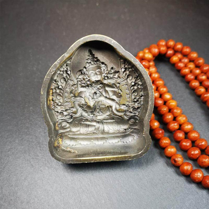 Vajrasattva Tsa Tsa Mold 2.95“ - Tibetan tsa tsa mold, close-up detail