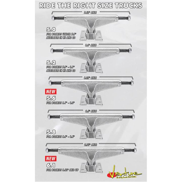 VENTURE ALL POLISHED V LIGHT SKATEBOARD TRUCKS