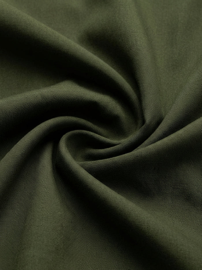 Verstappen Olive Solid Velvet Touch Full Sleeve Single Cuff Slim Fit Party Wear Blended Shirt