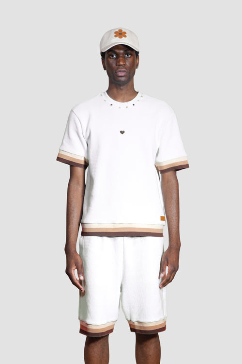 Waffle Knit Tee White