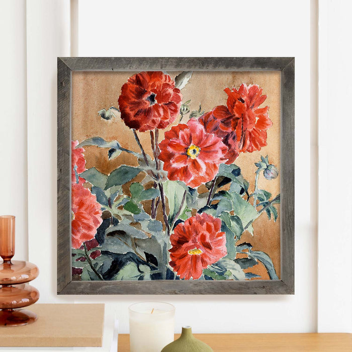 Watercolor Zinnias