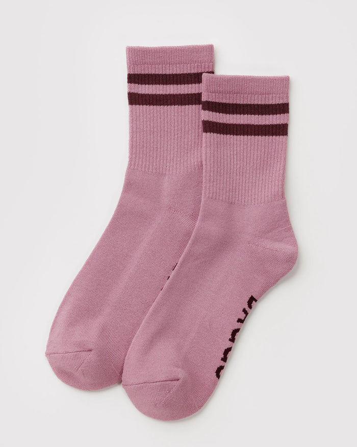 Wild Plum Stripe Ribbed Socks