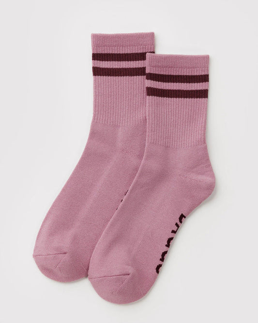 Wild Plum Stripe Ribbed Socks