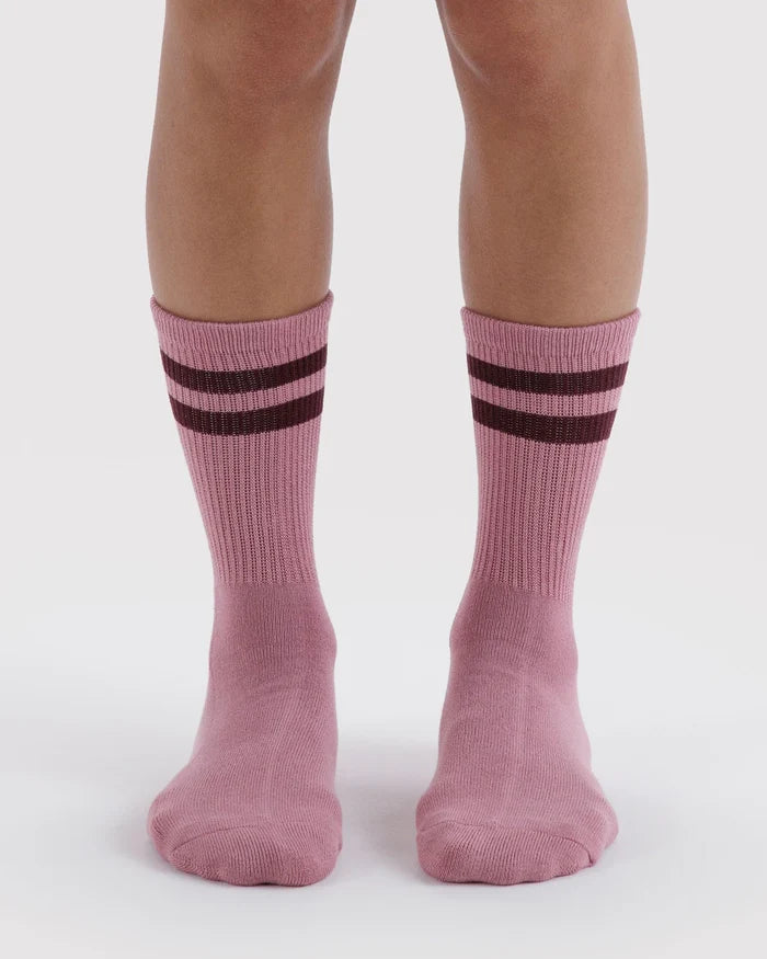 Wild Plum Stripe Ribbed Socks