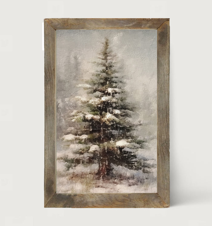 Winter conifer - Framed art