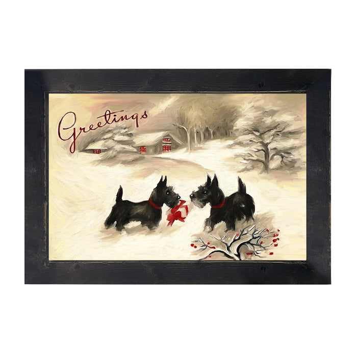 Winter scotties - Framed art