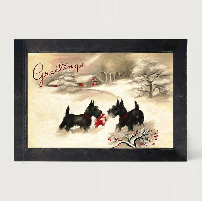 Winter scotties - Framed art