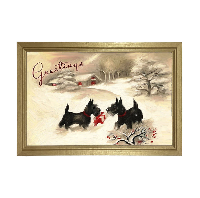 Winter scotties - Framed art