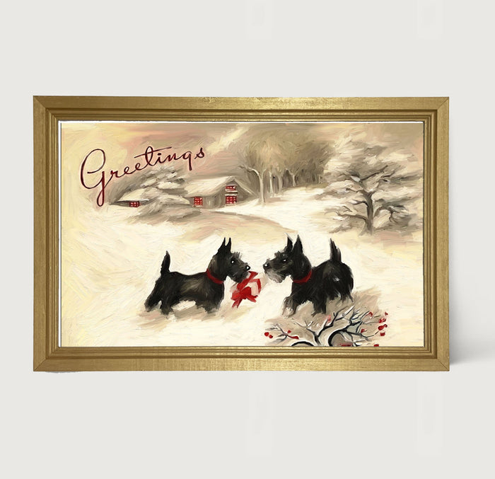 Winter scotties - Framed art