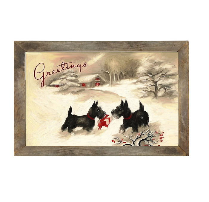 Winter scotties - Framed art