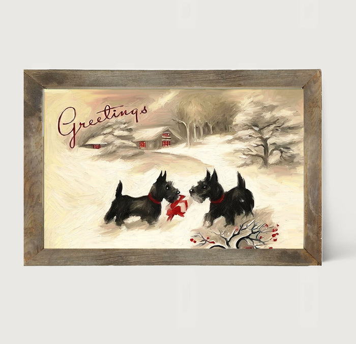 Winter scotties - Framed art