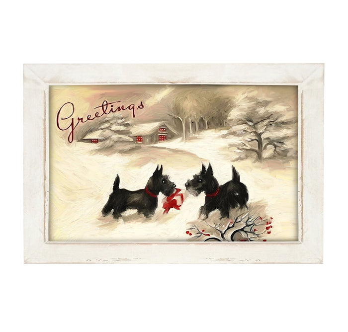 Winter scotties - Framed art