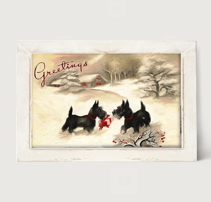 Winter scotties - Framed art