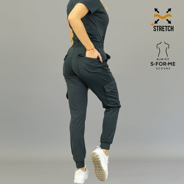 Women's Oxford Gray Scrub Jogger Pants | Super Stretch 4-Way | Style 910