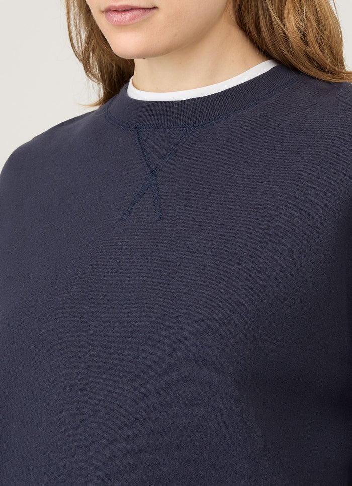 Women's Relaxed Loopback Sweatshirt in Navy
