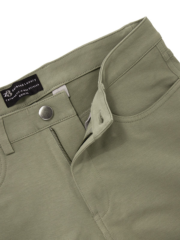 z3 4 Way Stretch Olive Tailored Fit Pants