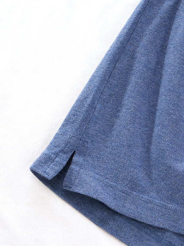 z3 Melange Polo Blue Solid Tailored Fit Casual Cotton T-Shirt