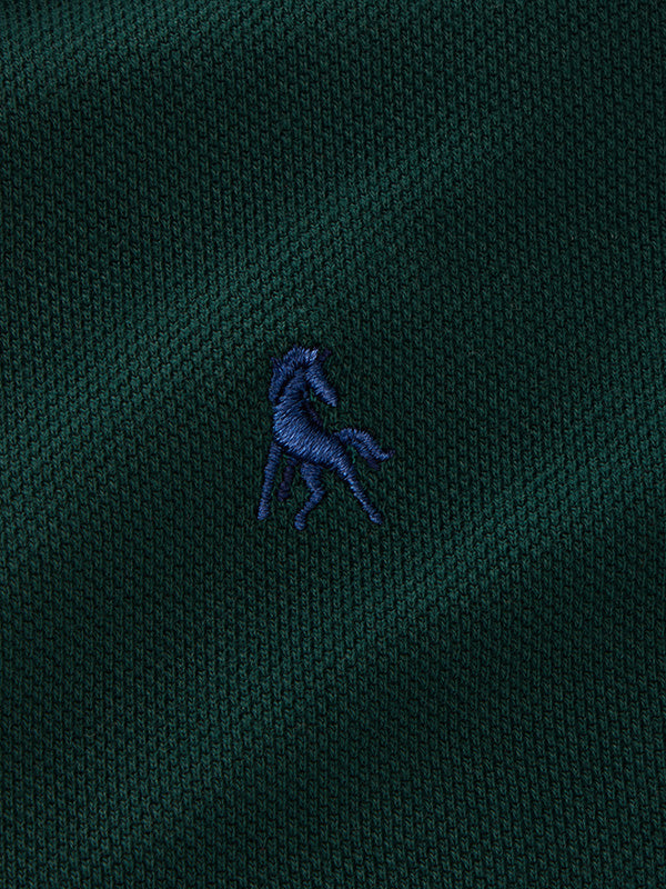 z3 Polo Garment Dyed Green Solid Tailored Fit Casual Cotton T-Shirt