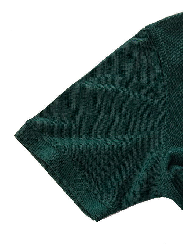 z3 Polo Garment Dyed Green Solid Tailored Fit Casual Cotton T-Shirt