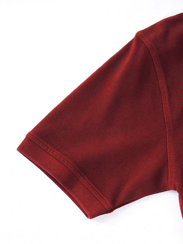 z3 Polo Garment Dyed Maroon Solid Tailored Fit Casual Cotton T-Shirt